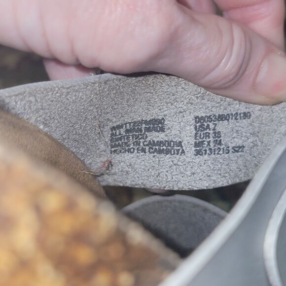 Women's 2 Wide Strap Buckle Sandals in the berkinstock style Grey size 7 MINT - Picture 4 of 11